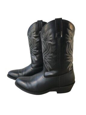 Laredo London Mens Black Leather Western Boots Size 11 D 4210